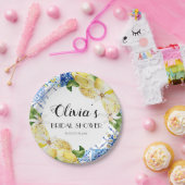 Blue Tile Lemon Italienisches Brautparty Papierpla Pappteller (Party)