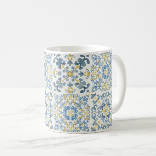 Blue Tile Lemon Kaffeetasse (VorderseiteRechts)
