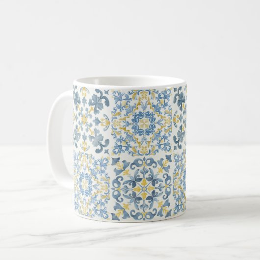 Blue Tile Lemon Kaffeetasse (Vorderseite Links)