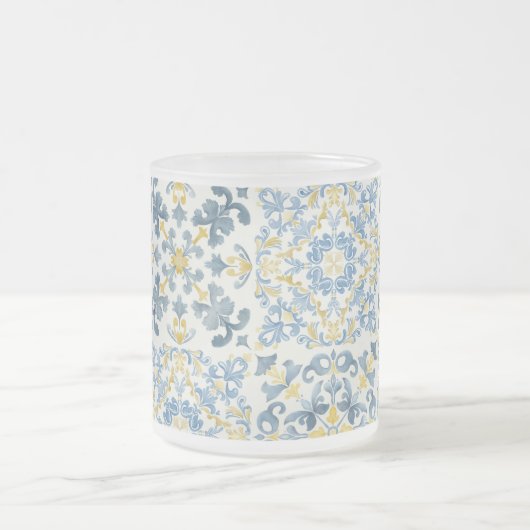 Blue Tile Lemon Mattglastasse (Mittel)