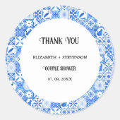 Blue tile Lemon Paar Dusche danke Runder Aufkleber (Vorderseite)