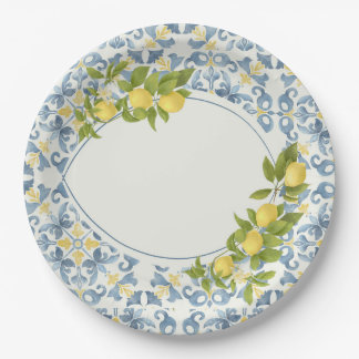 Blue Tile Lemon Pappteller
