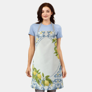 Blue Tile Lemon Schürze