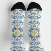 Blue Tile Lemon Socken (Oben)