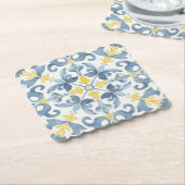 Blue Tile Lemon Untersetzer (angewinkelt)