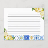 Blue Tile Lemons Brautparty Rezept Card (Rückseite)
