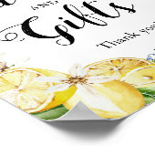Blue Tile Lemons Card und Geschenkzeichen Poster (Ecke)