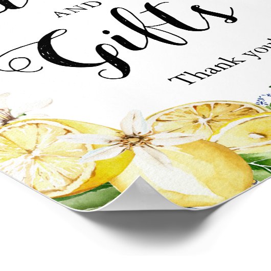 Blue Tile Lemons Card und Geschenkzeichen Poster (Ecke)