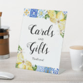 Blue Tile Lemons Card und Geschenkzeichen Sockelschild (In SItu)