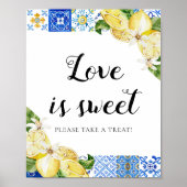 Blue Tile Lemons Liebe ist Sweet Leckerei Gunst Si Poster (Vorne)