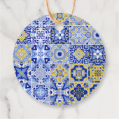 Blue Tile Lemons Script Danke Brautparty Geschenkanhänger (Rückseite)