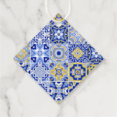 Blue Tile Lemons Script Danke Brautparty Geschenkanhänger (Rückseite)