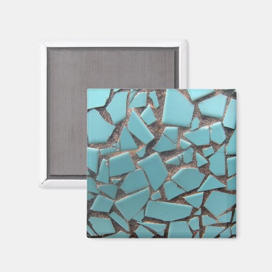 Blue Tile Magnet (Vorderseite/Rückseite)