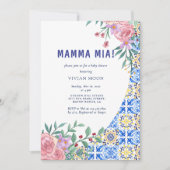 Blue Tile Mamma Mia Baby Dusche Einladung (Vorderseite)