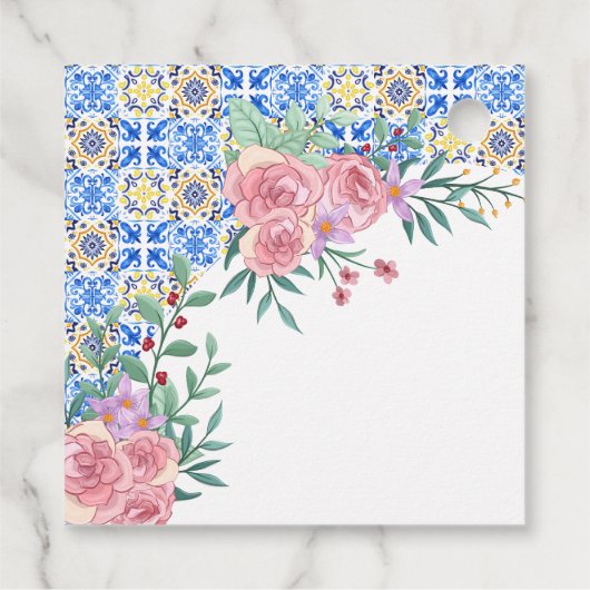 Blue Tile Mamma Mia Baby Dusche Geschenkanhänger (Rückseite)