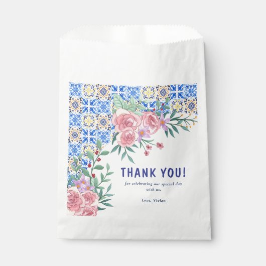 Blue Tile Mamma Mia Baby Dusche Geschenktütchen (Vorderseite)