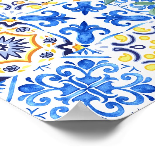 Blue Tile Mamma Mia Baby Dusche Poster (Ecke)