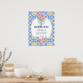 Blue Tile Mamma Mia Baby Dusche Poster (Küche)