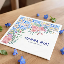 Blue Tile Mamma Mia Baby Dusche