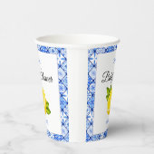 Blue Tile Mediterranean Lemon Baby Dusche Pappbecher (Rechts)