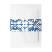 Blue Tile Santorini griechisch/spanisch Thema Einladungsbanderole (Vorderseite Beispiel)