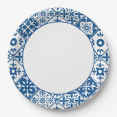 Blue Tile Santorini griechisch/spanisch Thema Pappteller (Vorderseite)