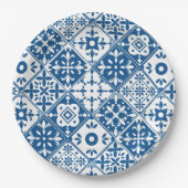 Blue Tile Santorini griechisch/spanisch Thema Pappteller (Vorderseite)