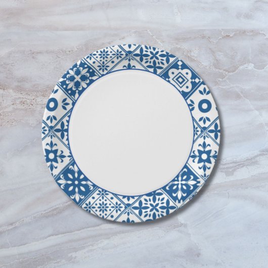 Blue Tile Santorini griechisch/spanisch Thema Pappteller