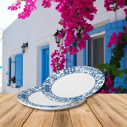 Blue Tile Santorini griechisch/spanisch Thema Pappteller