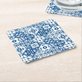 Blue Tile Santorini griechisch/spanisch Thema Rechteckiger Pappuntersetzer (angewinkelt)