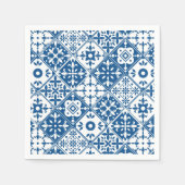 Blue Tile Santorini griechisch/spanisch Thema Serviette (Vorderseite)