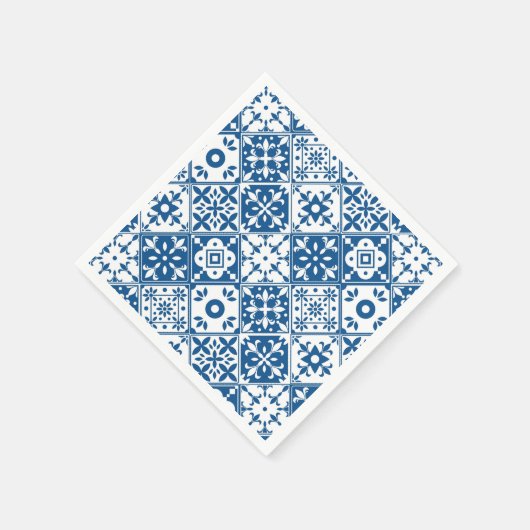 Blue Tile Santorini griechisch/spanisch Thema Serviette (Ecke)