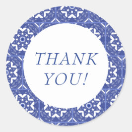 Blue Tile Thank You Sticker