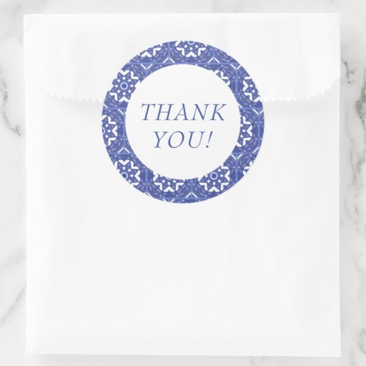 Blue Tile Thank You Sticker (Tasche)
