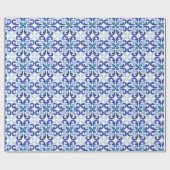 Blue Tile Wrapping Geschenkpapier (Flach)