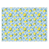 Blue Tile Yellow Lemon Watercolor Tischdecke (Vorderseite (Horizontal))