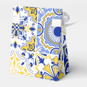 Blue Tiles Amalfi Lemon Wedding Danke Bag Geschenkschachtel (Rückseite)