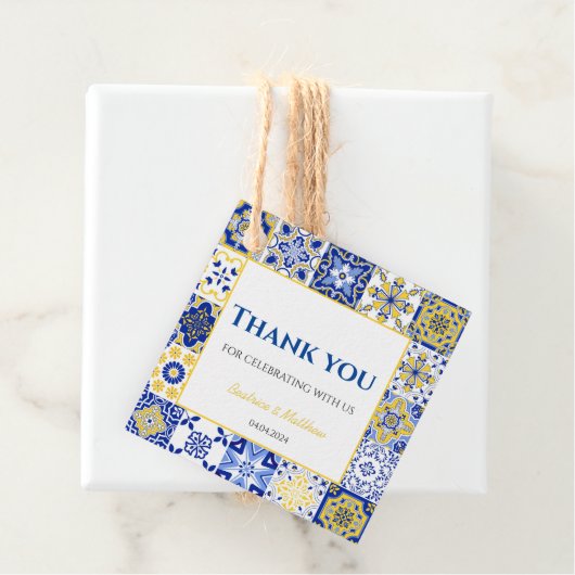 Blue Tiles Amalfi Wedding Lemon Bridal Vielen Dank Geschenkanhänger (Beispiel)