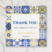 Blue Tiles Amalfi Wedding Lemon Bridal Vielen Dank Geschenkanhänger (Vorderseite)