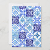 Blue Tiles Bougainvillea Amalfi Brautparty Einladung (Rückseite)