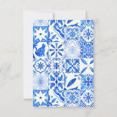 Blue Tiles Bougainvillea elegant Dankeskarte (Rückseite)