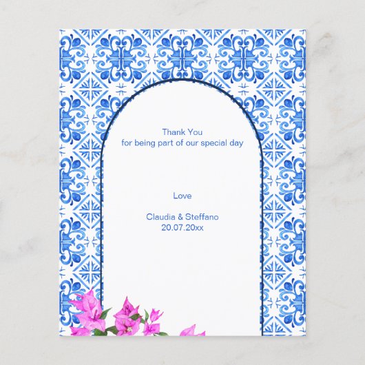 Blue Tiles Bougainvillea elegante Tischnummern (Rückseite)