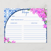 Blue Tiles Bougainvillea Mediterrane Rezept Karte (Vorderseite)