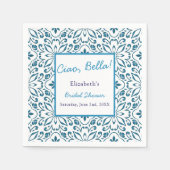 Blue Tiles Ciao Bella Brautparty Serviette (Vorderseite)