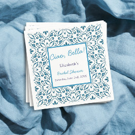 Blue Tiles Ciao Bella Brautparty Serviette