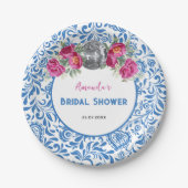 Blue Tiles Dancing Queen Disco Brautparty Pappteller (Vorderseite)