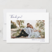 Blue Tiles elegante Wedding Danke Foto (Vorderseite)