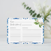 Blue Tiles Greece Recipe Cards Dankeskarte (Stehend Vorderseite)