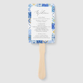 Blue Tiles Hochzeitsprogramm für das Mittelmeer Fächer (Vorderseite)