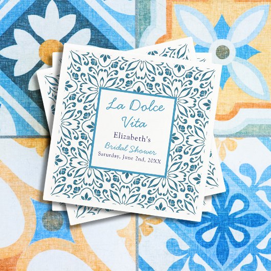 Blue Tiles La Dolce Vita Brautparty Serviette